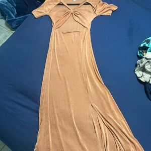 Pink diamond brand Copper-Tone Twist Maxi Dress